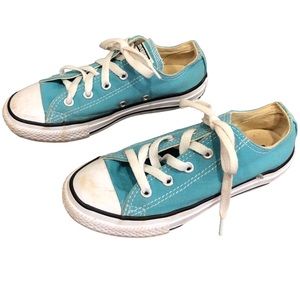 Girls Teal Converse Low Top Sneakers Size 13C